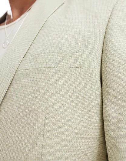 ASOS DESIGN slim basketweave suit jacket in green