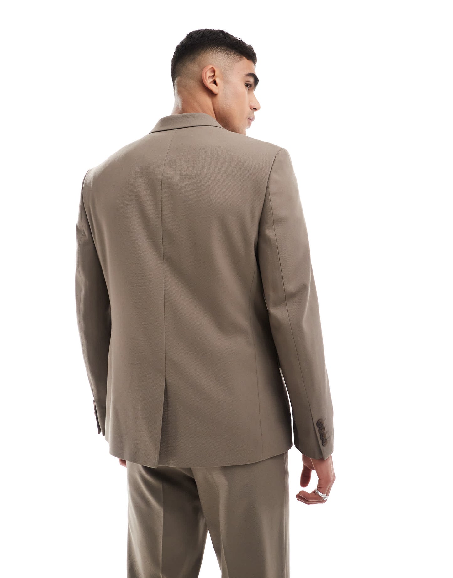 ASOS DESIGN slim suit jacket in light brown twill