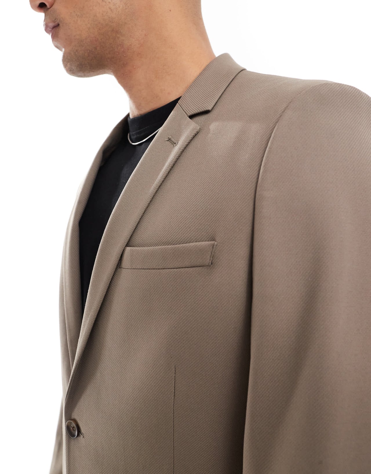 ASOS DESIGN slim suit jacket in light brown twill