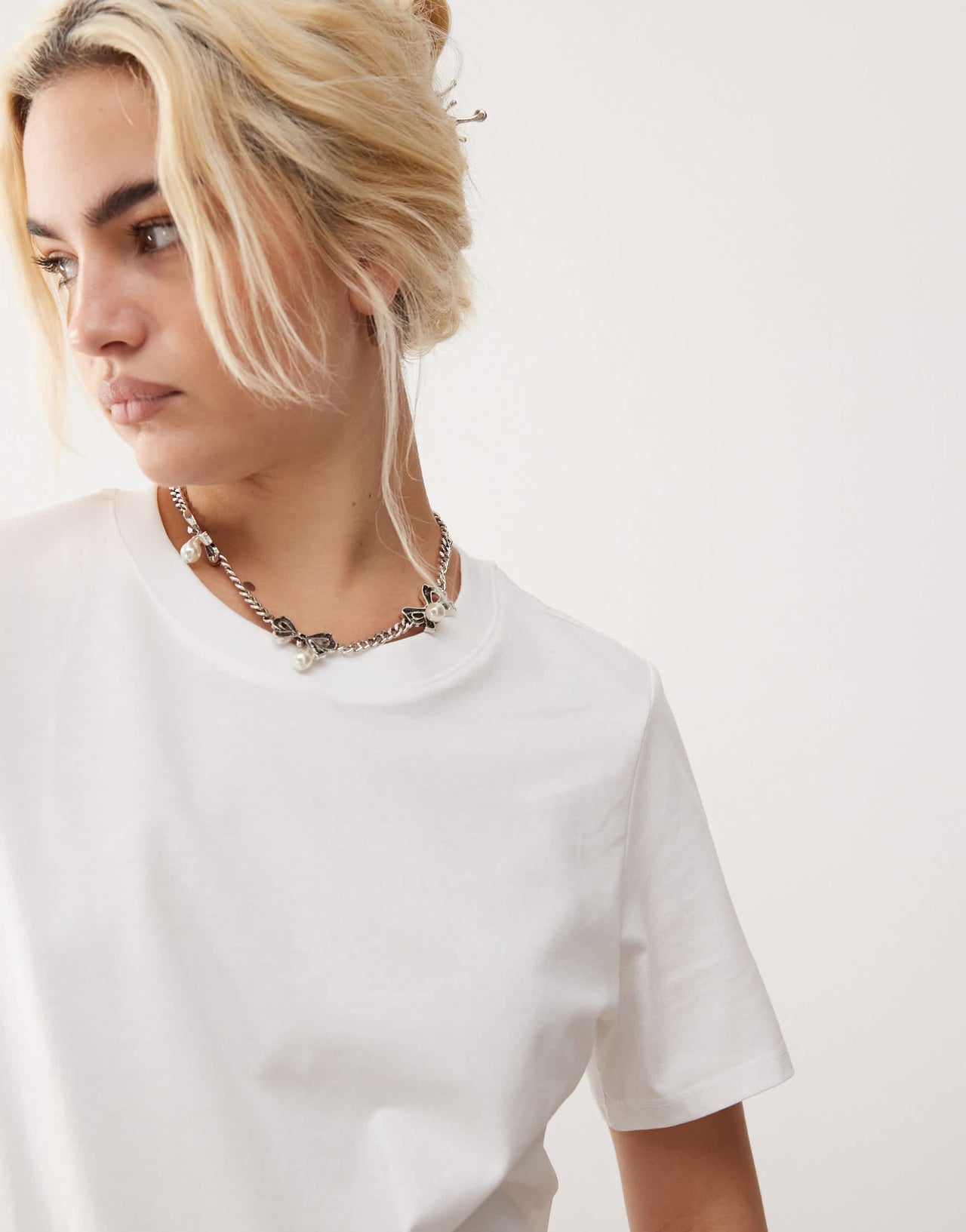 Monki short sleeve t-shirt in white