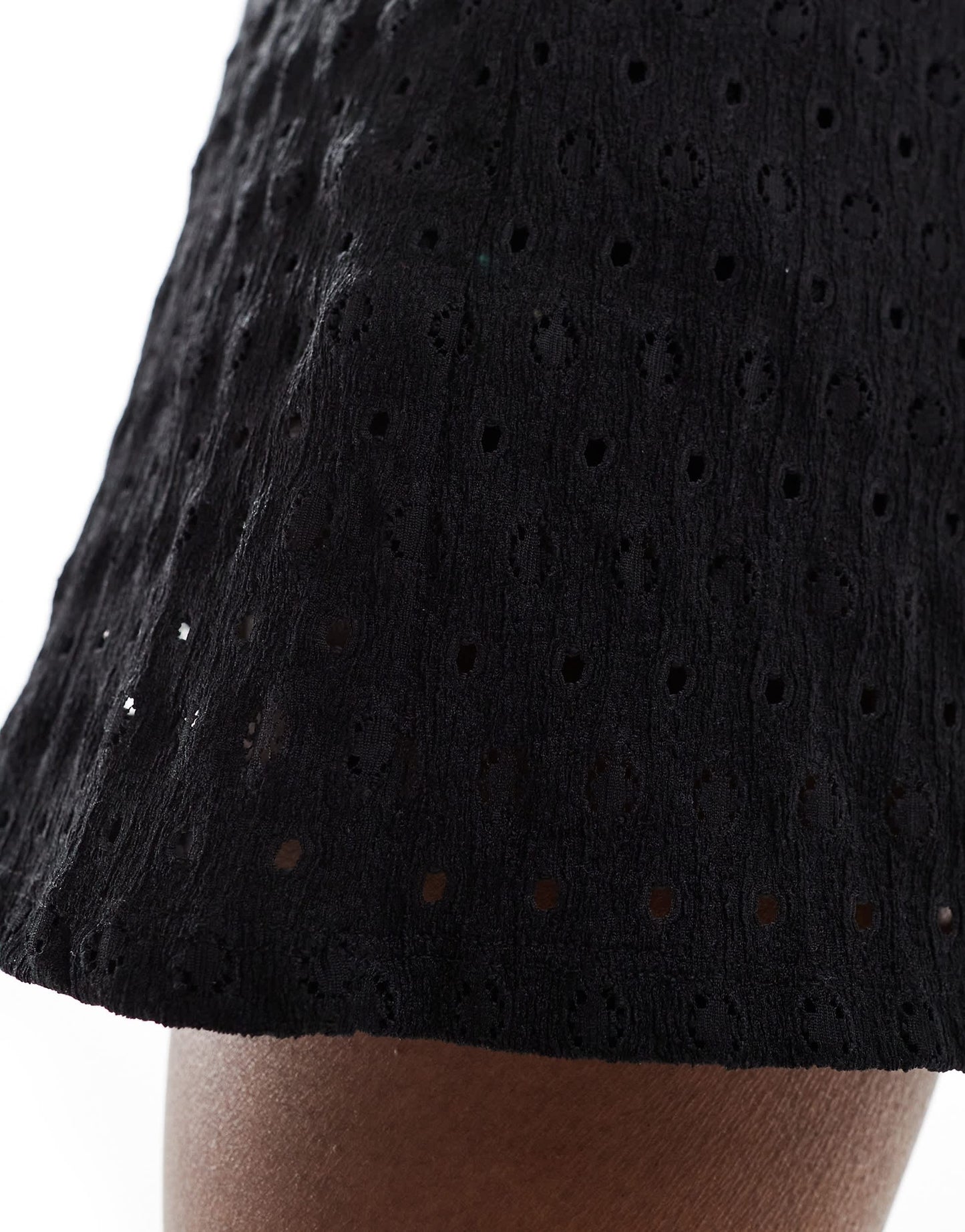 Kaiia exclusive crochet drawstring shorts in black