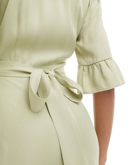 Maids to Measure Bridesmaid button front maxi dress in sage