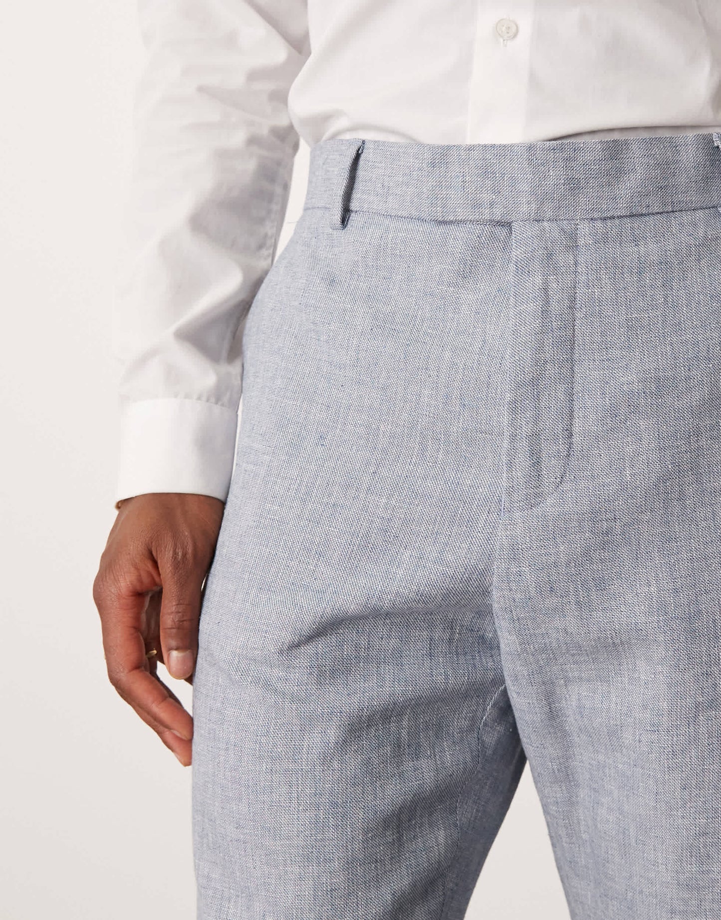 Selected linen mix suit trouser in blue