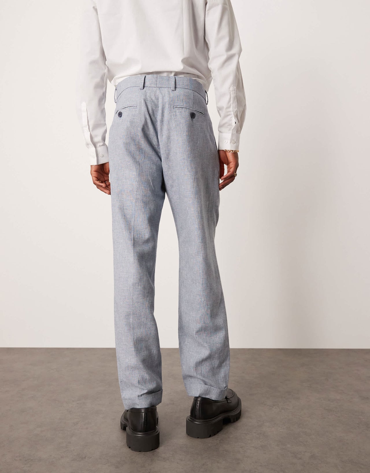 Selected linen mix suit trouser in blue