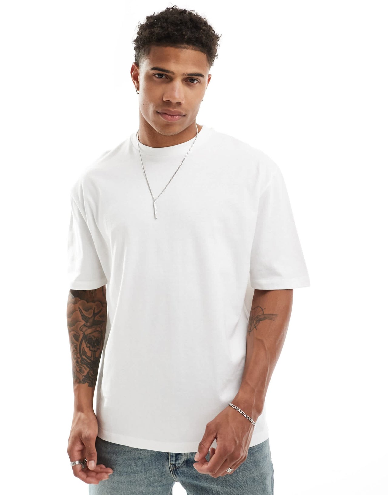 ASOS DESIGN oversized t-shirt in white with renaissance back print