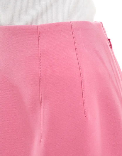 ASOS DESIGN Petite tailored high waist mini skirt in pink