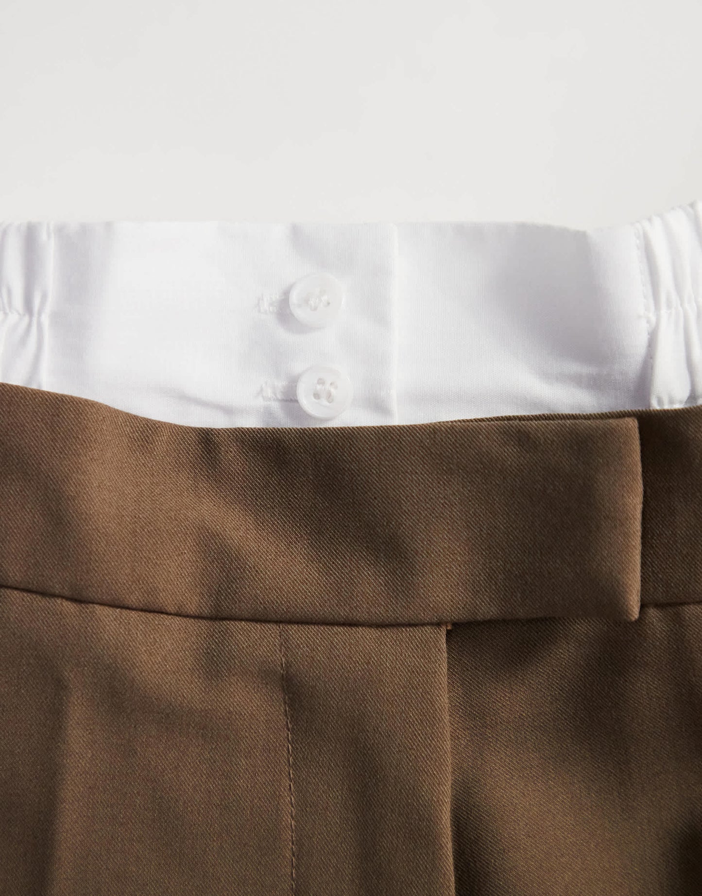ASOS DESIGN tailored straight leg trouser with double waistband in sand