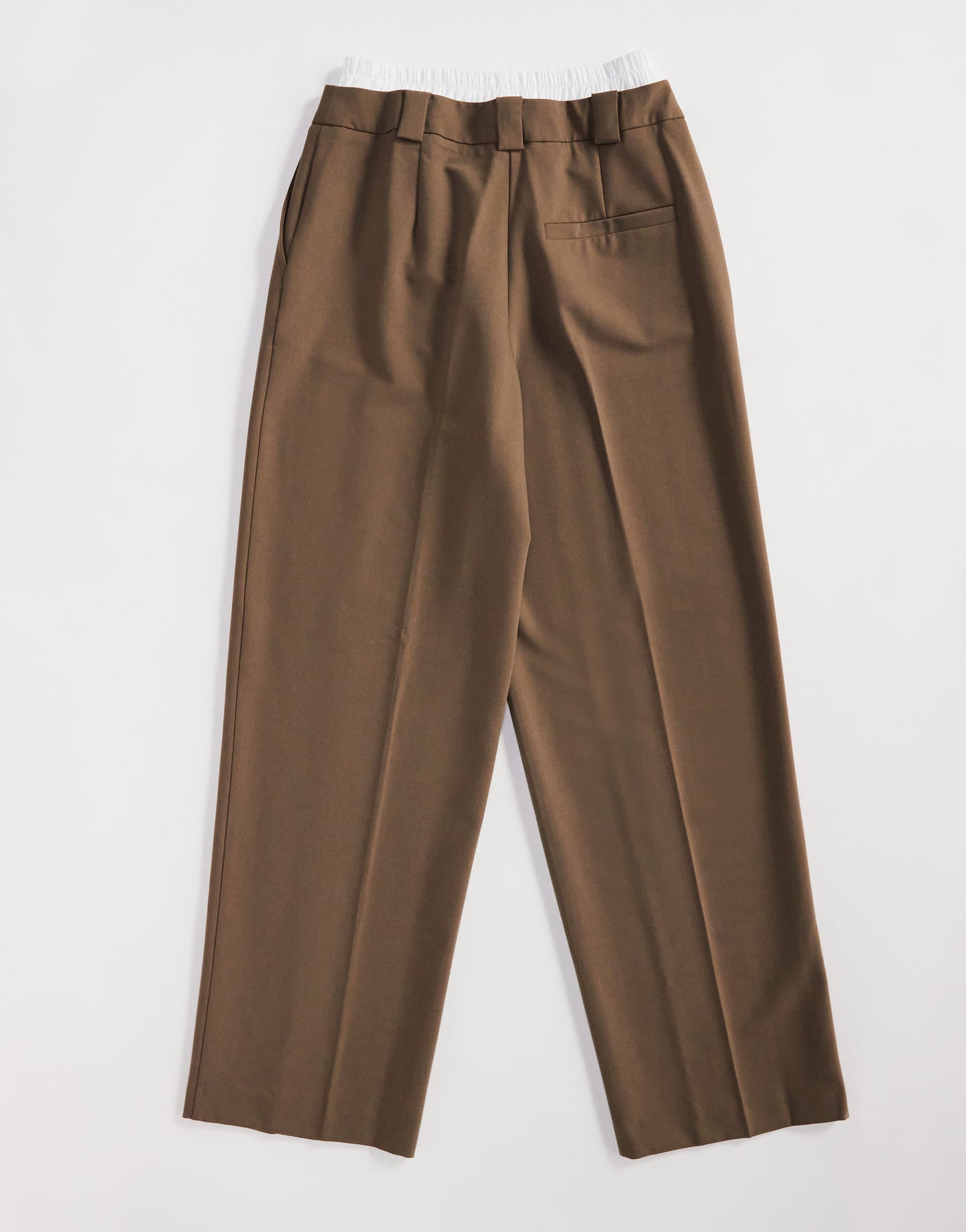 ASOS DESIGN tailored straight leg trouser with double waistband in sand