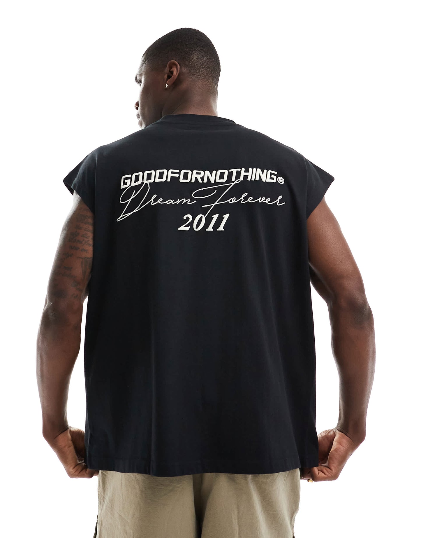 Good For Nothing forever relaxed vest in black
