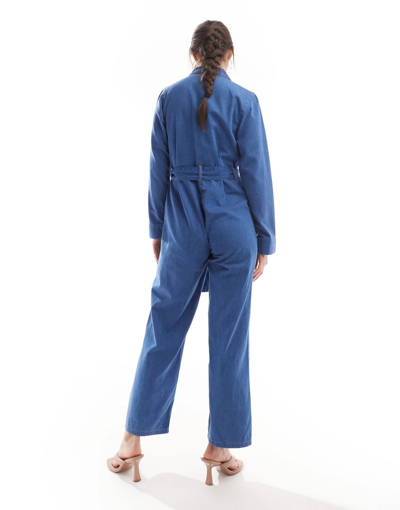 Nobody's Child Penrith wrap denim jumpsuit in blue