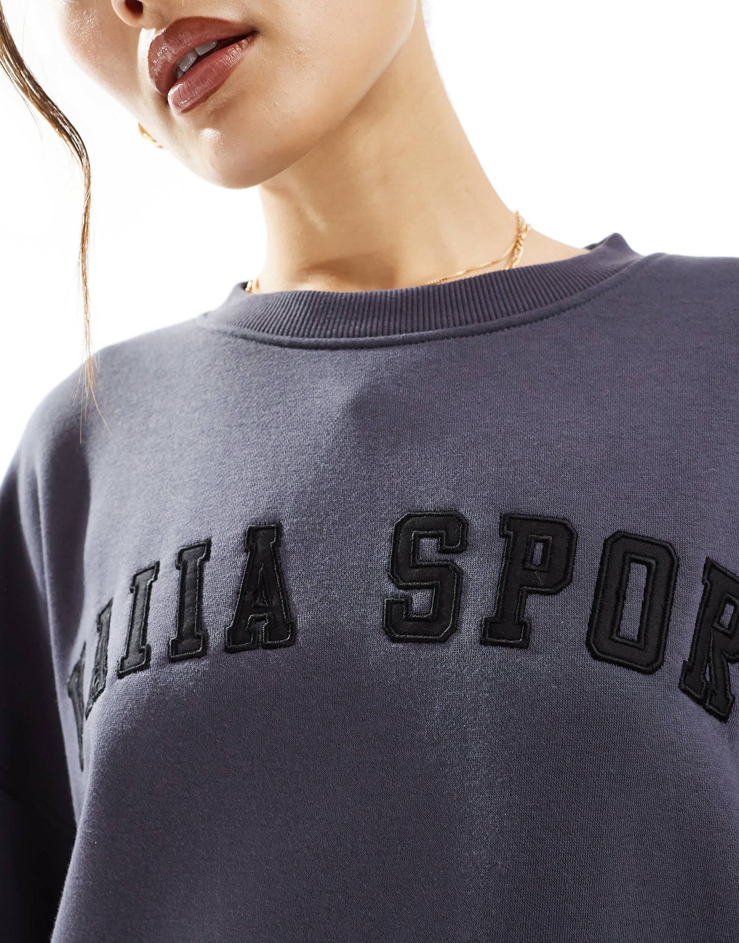 Kaiia cotton blend logo sweatshirt co-ord in dark grey