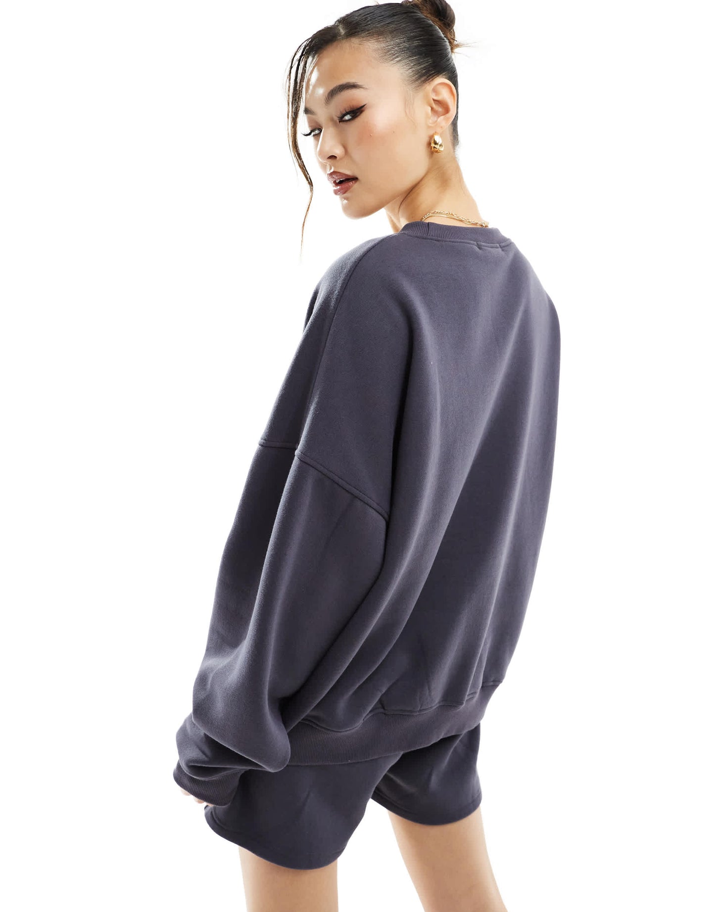 Kaiia cotton blend logo sweatshirt co-ord in dark grey