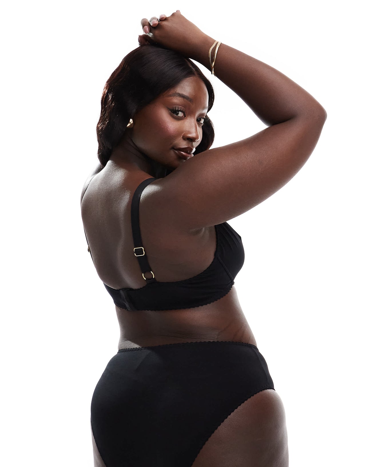 ASOS DESIGN Curve Mila cotton underwired bra in black