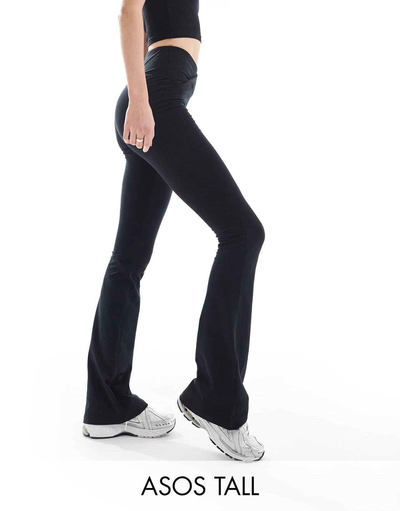 4505 Tall slim kick legging with wrap waist in soft touch fabric in black