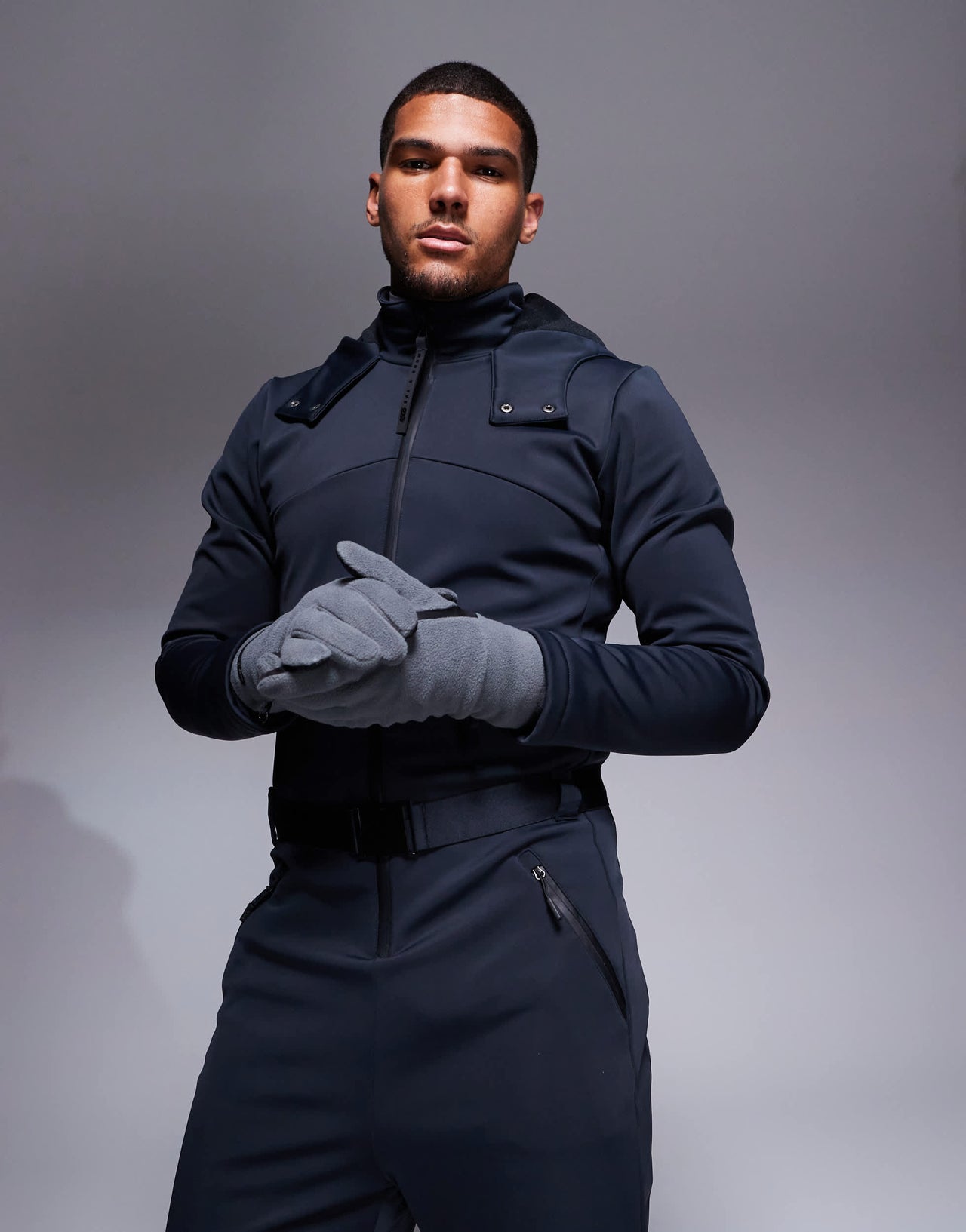 4505 Ski Icon water repellent insulated ski suit with hood and straight leg in black