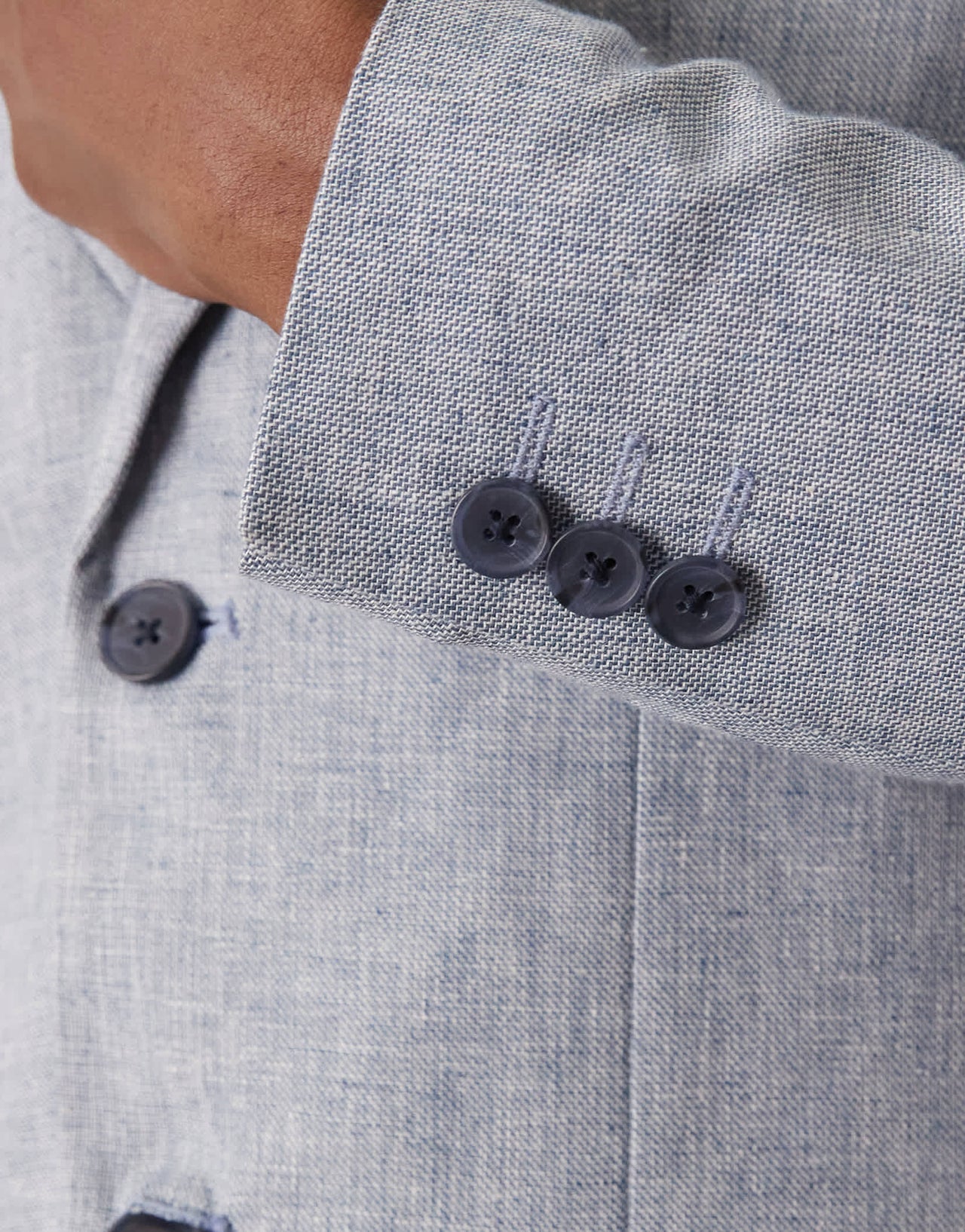 Selected Homme linen mix suit jacket in blue