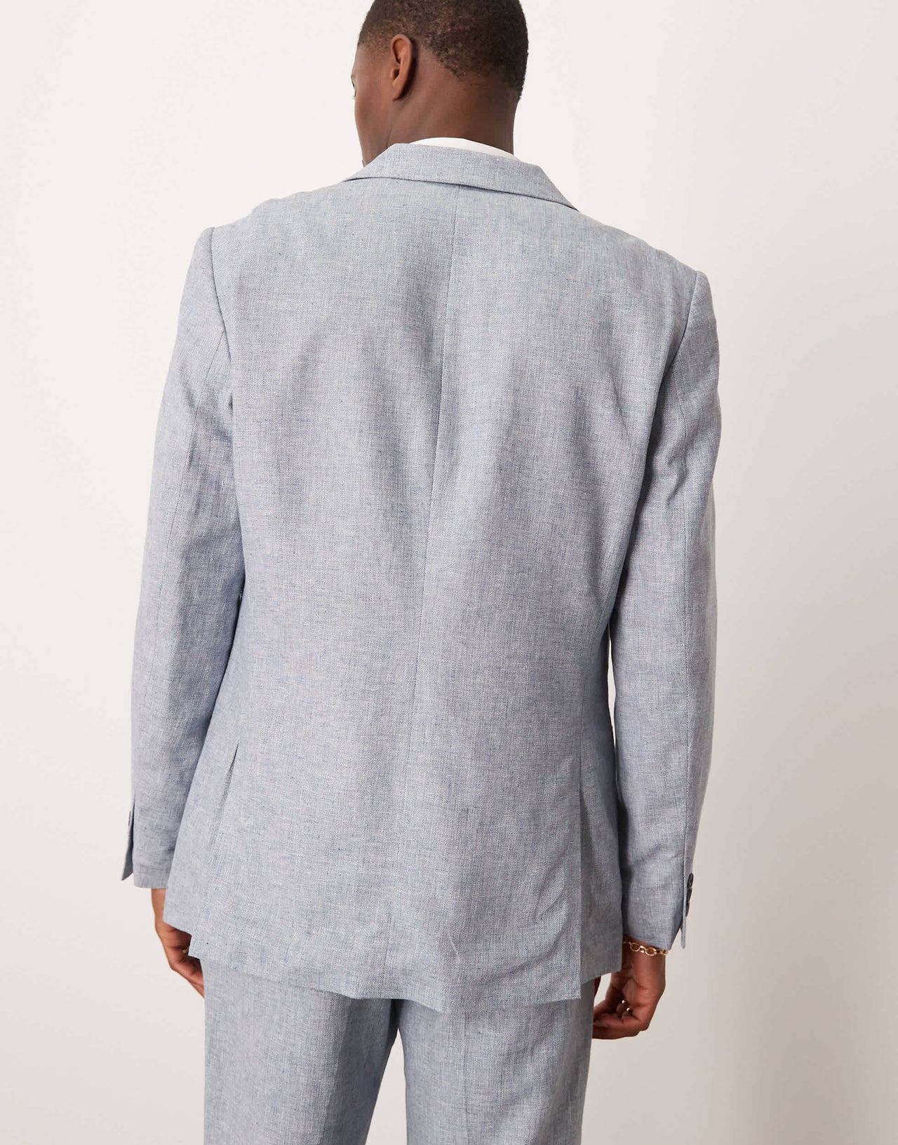 Selected Homme linen mix suit jacket in blue