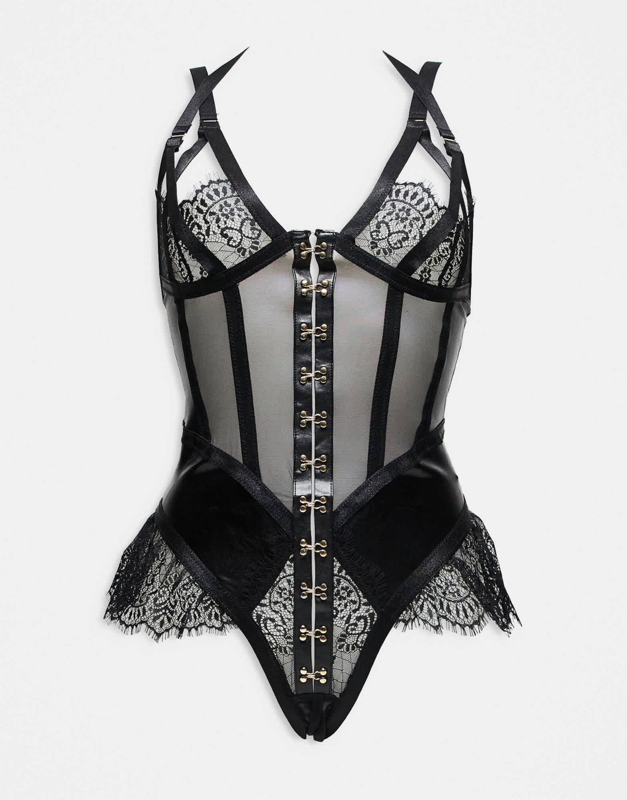 Ann Summers Exuberant Crotchless Teddy bodysuit in black - BLACK