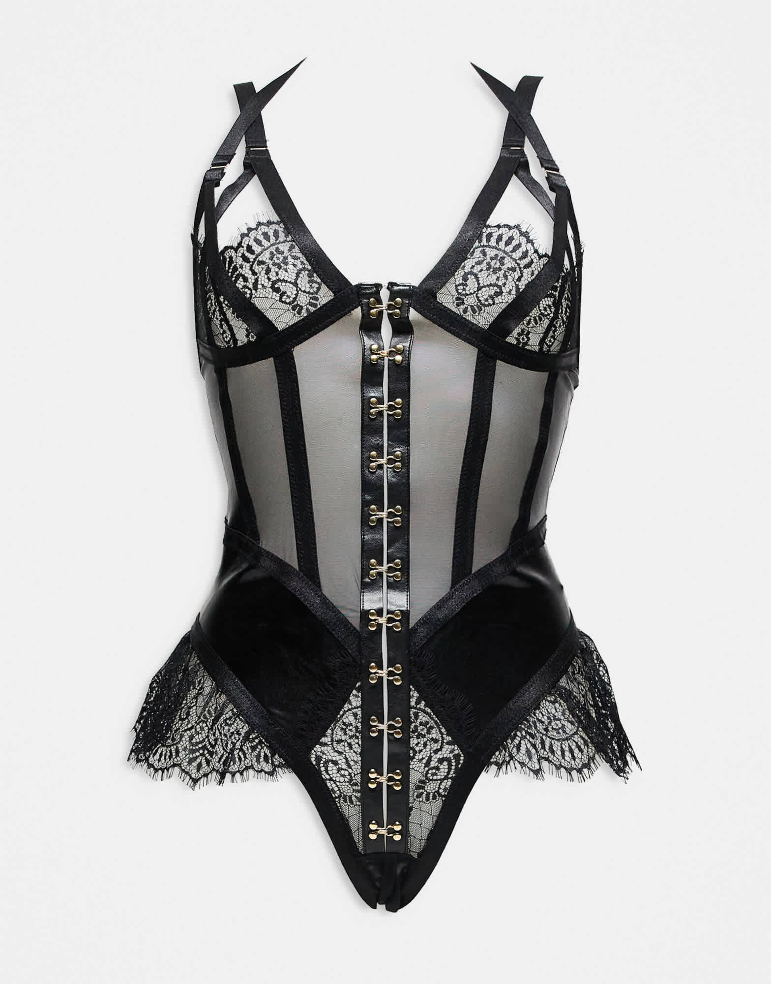 Ann Summers Exuberant Crotchless Teddy bodysuit in black - BLACK