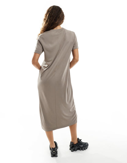 Monki  super soft maxi t-shirt dress in mole