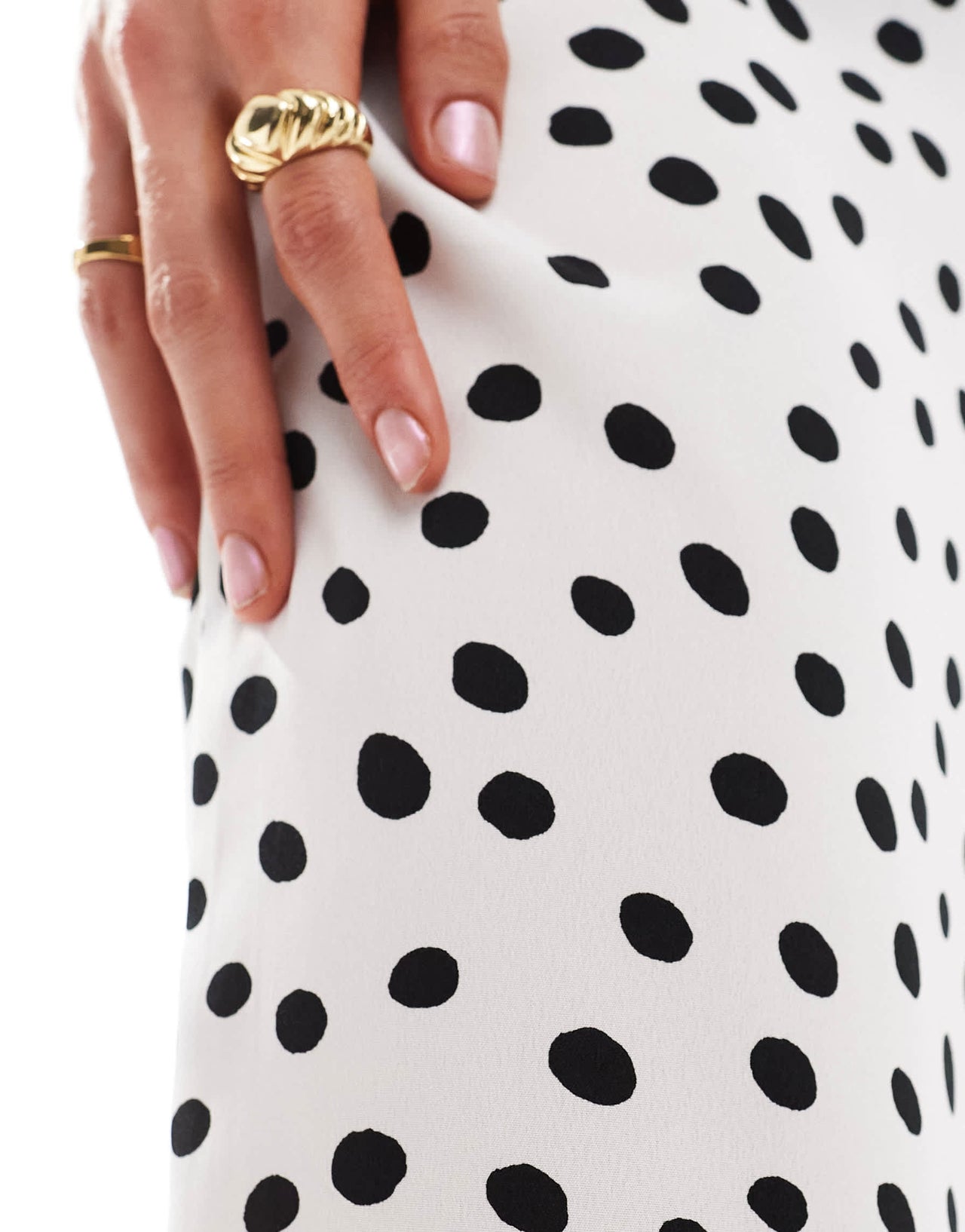 Wednesday's Girl polka dot wide leg trousers in white