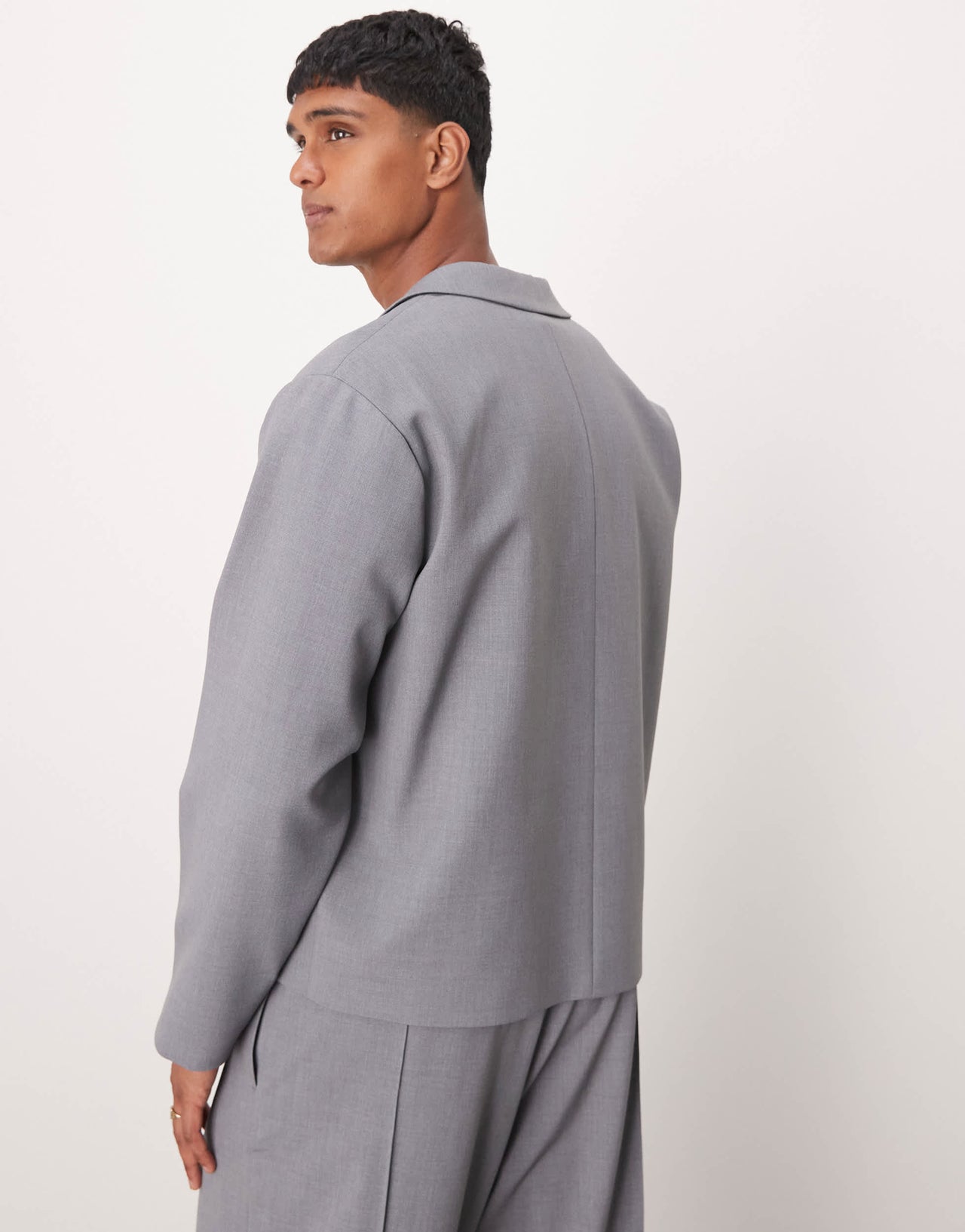 ASOS DESIGN boxy slouchy suit jacket in grey