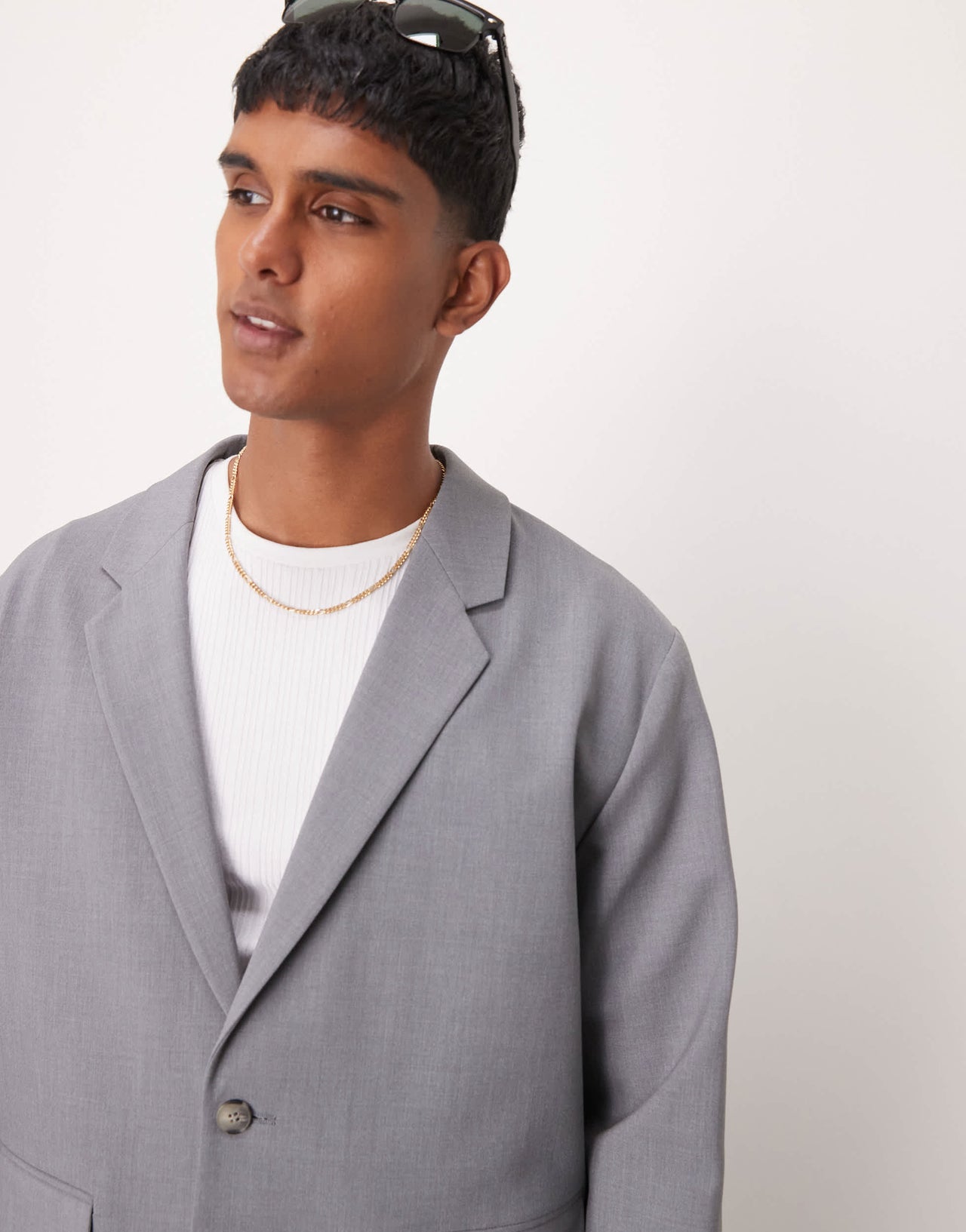 ASOS DESIGN boxy slouchy suit jacket in grey