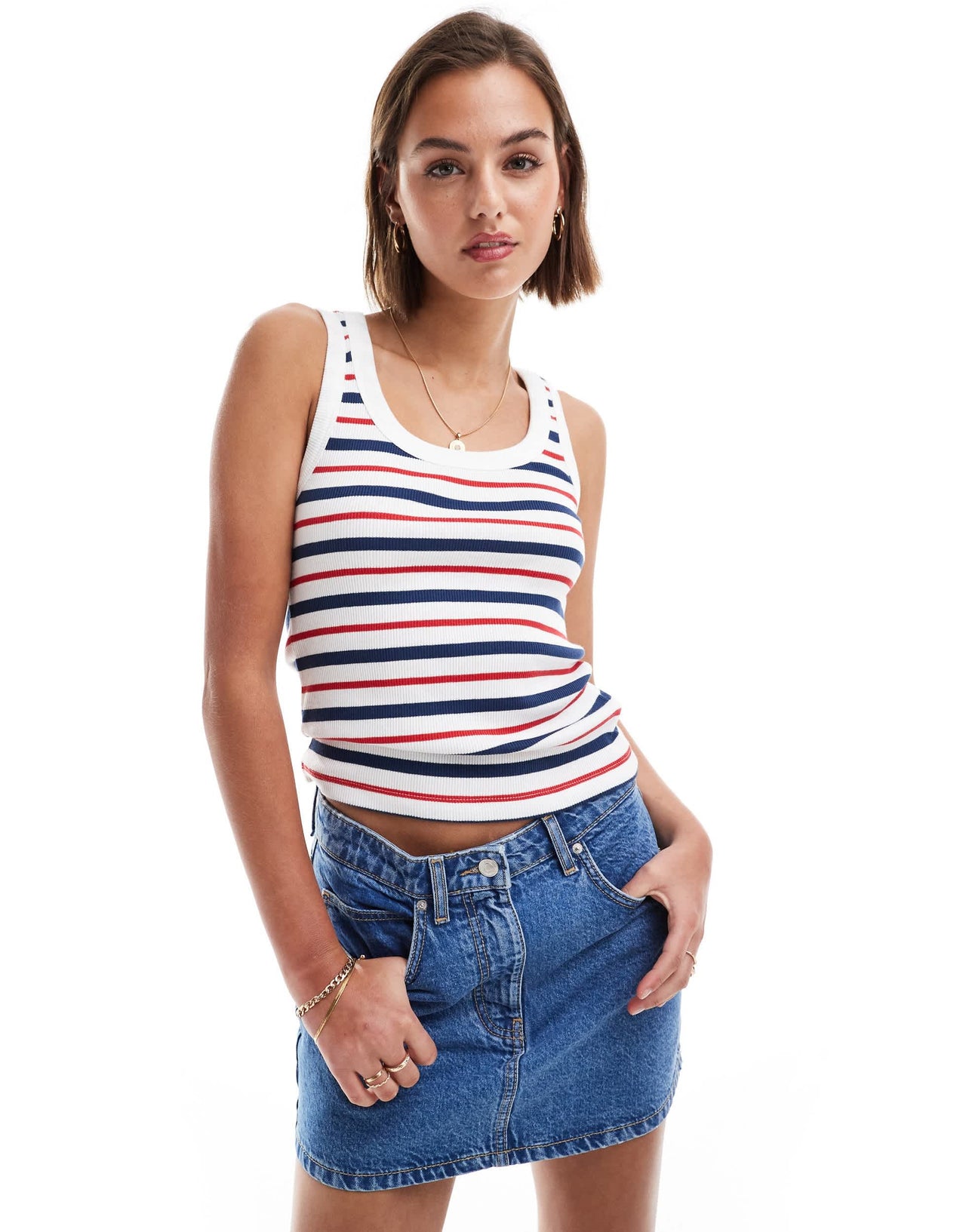 ASOS DESIGN  ribbed vest in stripe