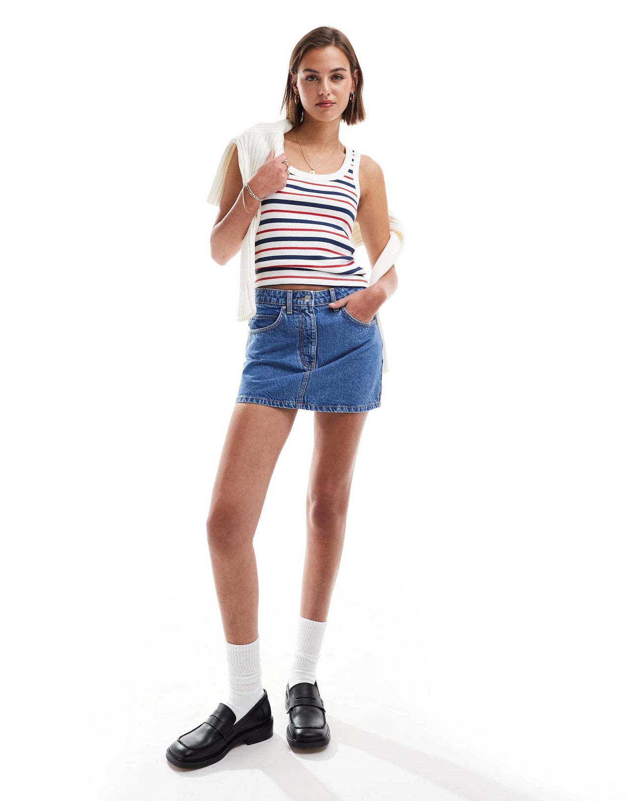 ASOS DESIGN  ribbed vest in stripe