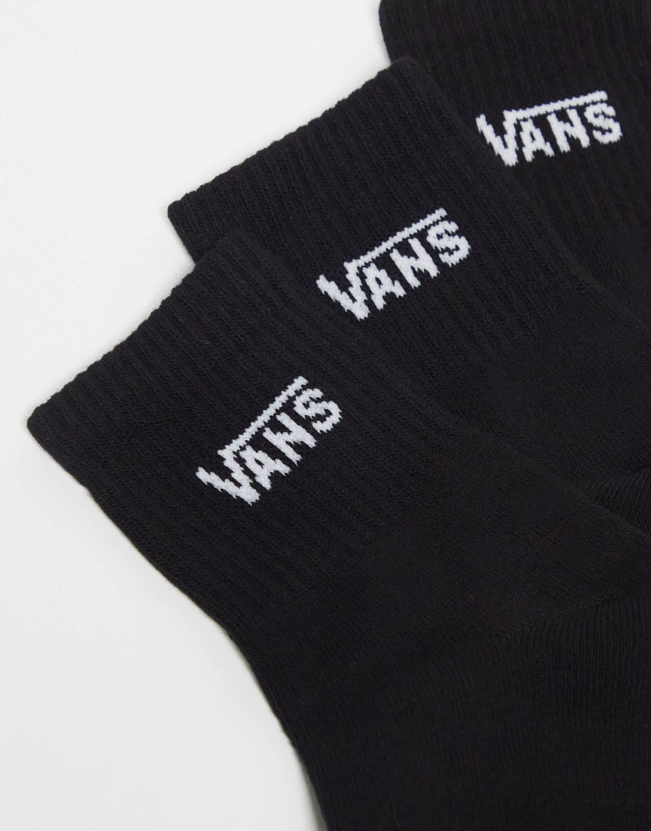 Vans classic half crew 3 pack socks in black