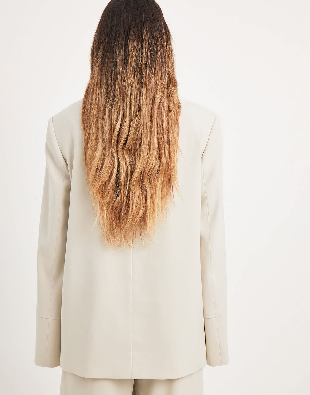 NA-KD co-ord wide sleeve blazer in sand