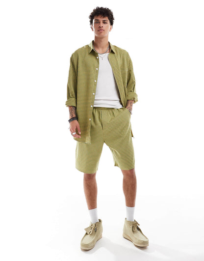 COLLUSION co-ord oversized long sleeve shirt in check