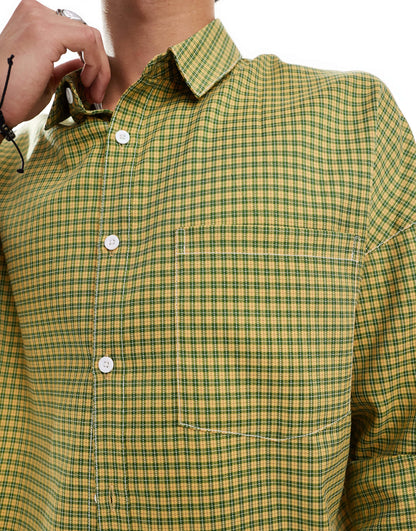 COLLUSION co-ord oversized long sleeve shirt in check