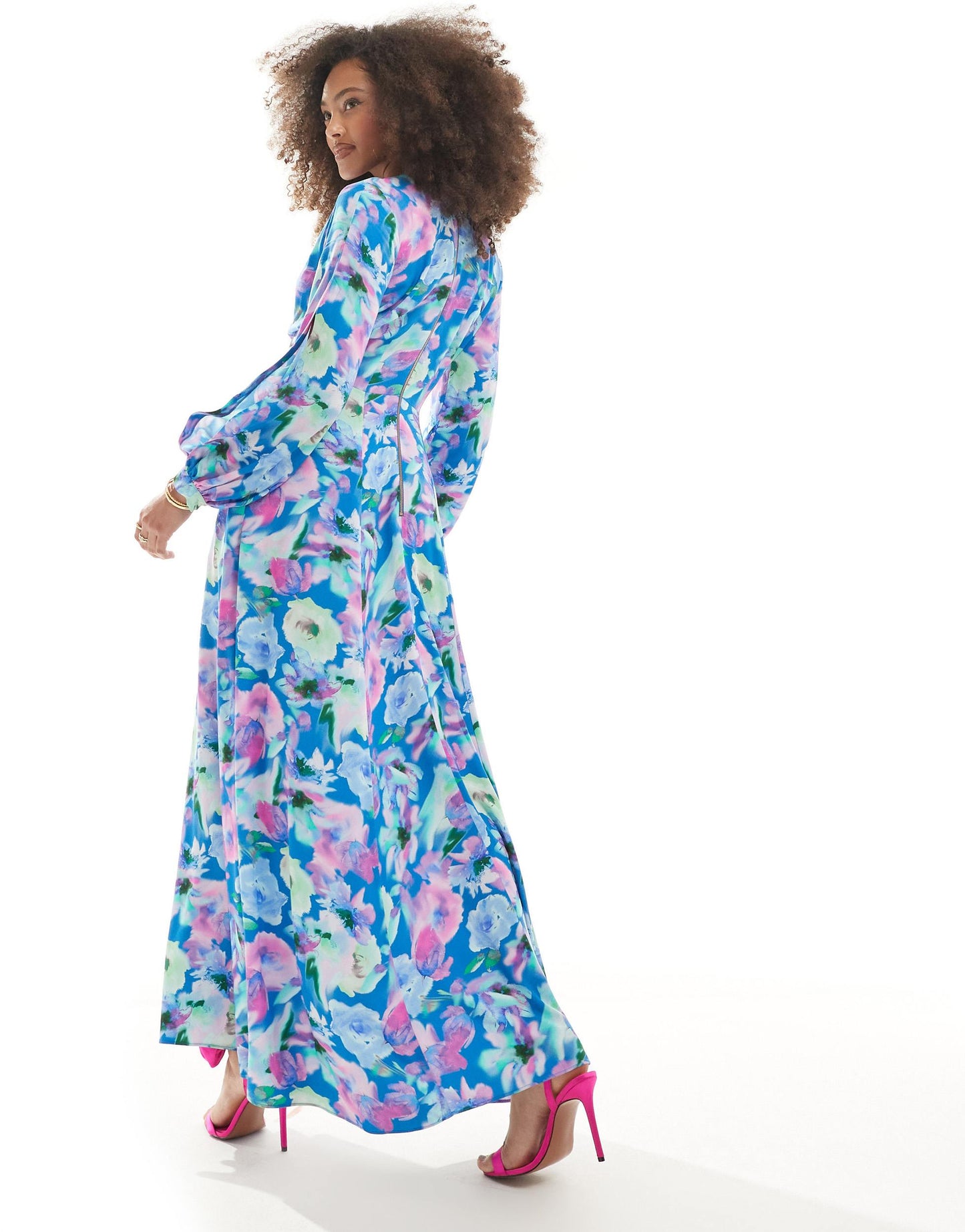 Closet London full skirt maxi dress in blue floral