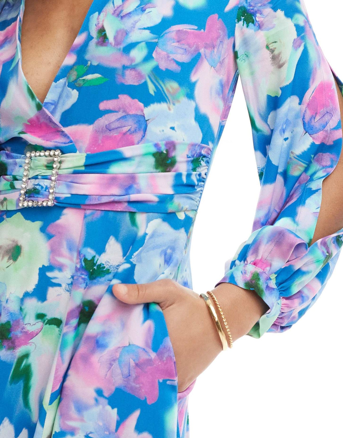 Closet London full skirt maxi dress in blue floral