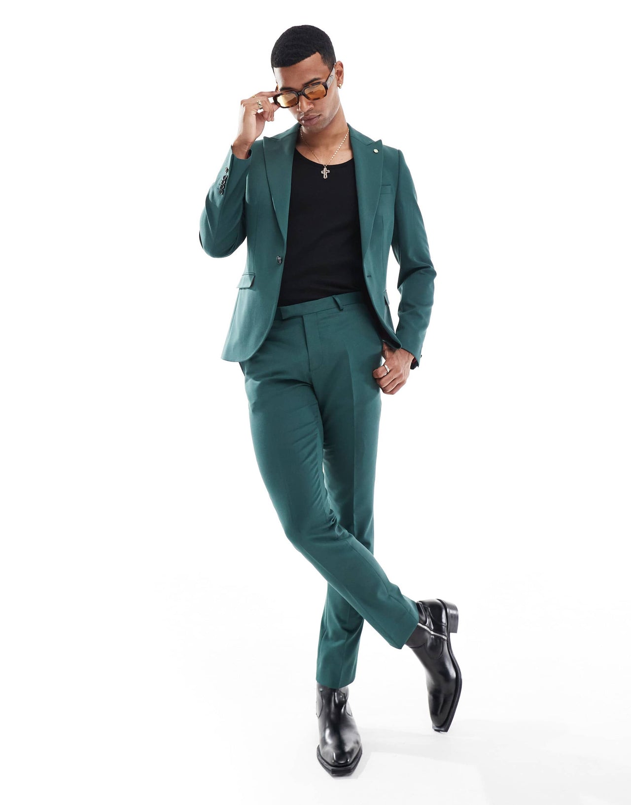 Twisted Tailor suit jacket in dark green