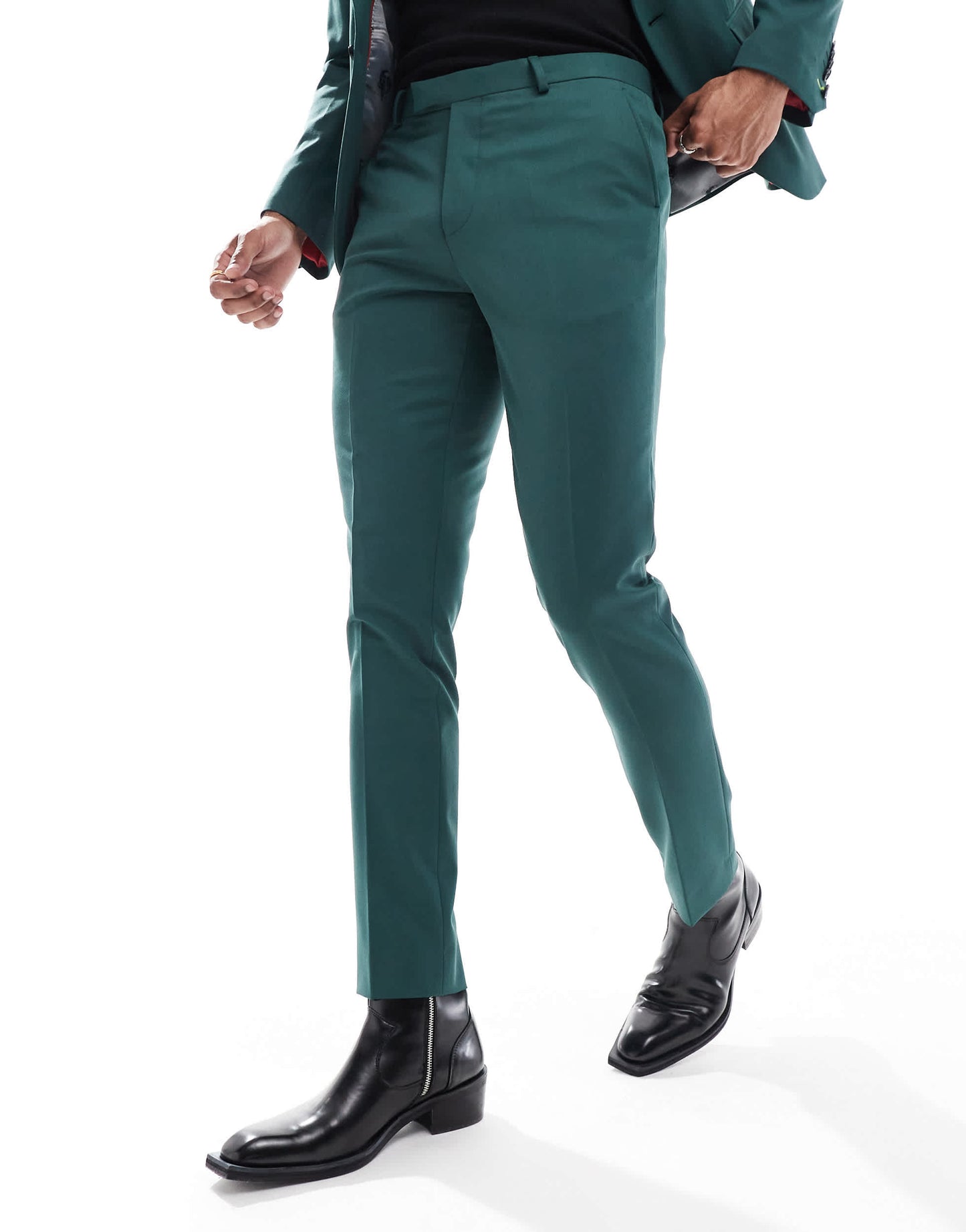 Twisted Tailor suit trousers dark green