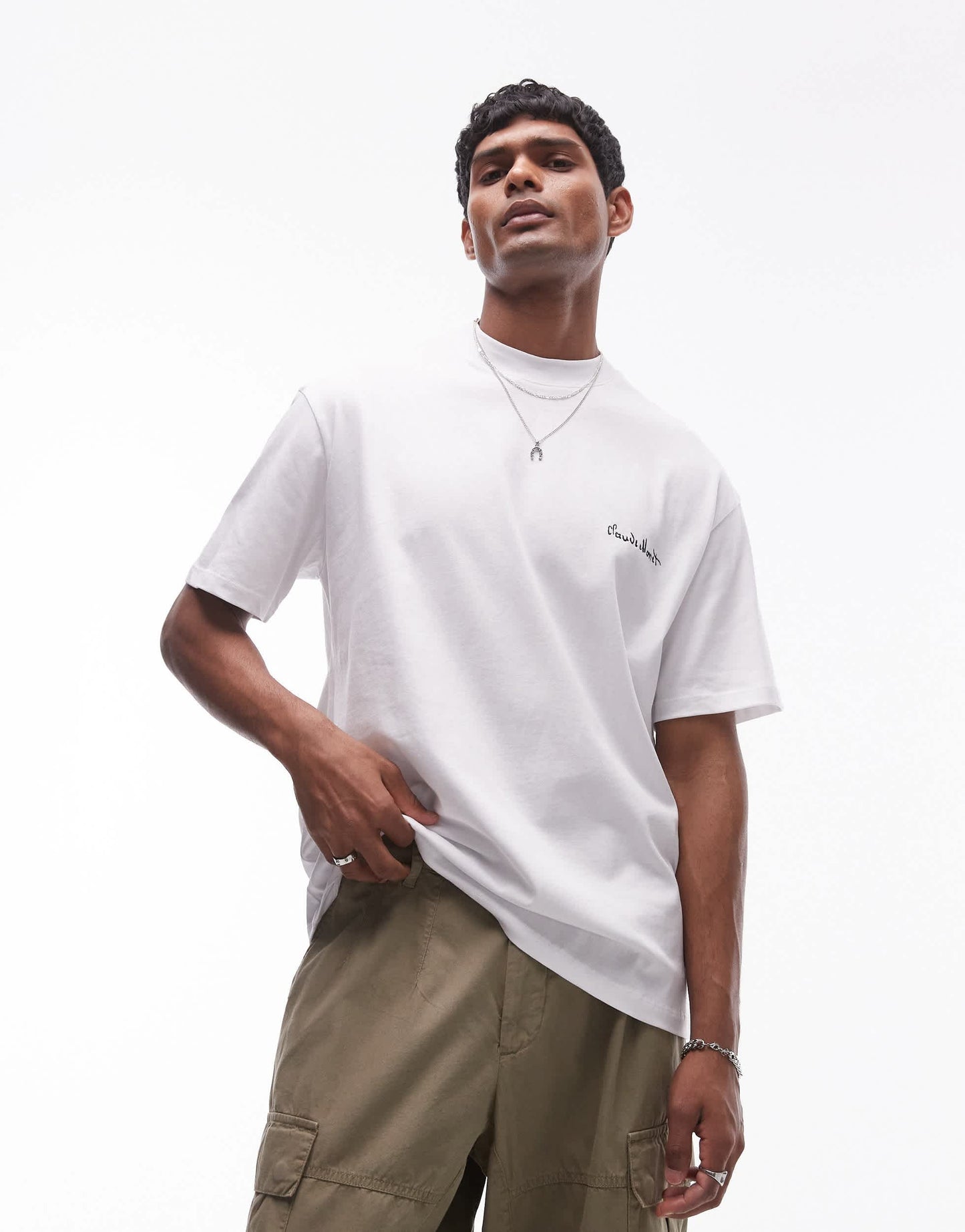 Topman extreme oversized fit t-shirt with Monet The Japanese Footbridge print in white
