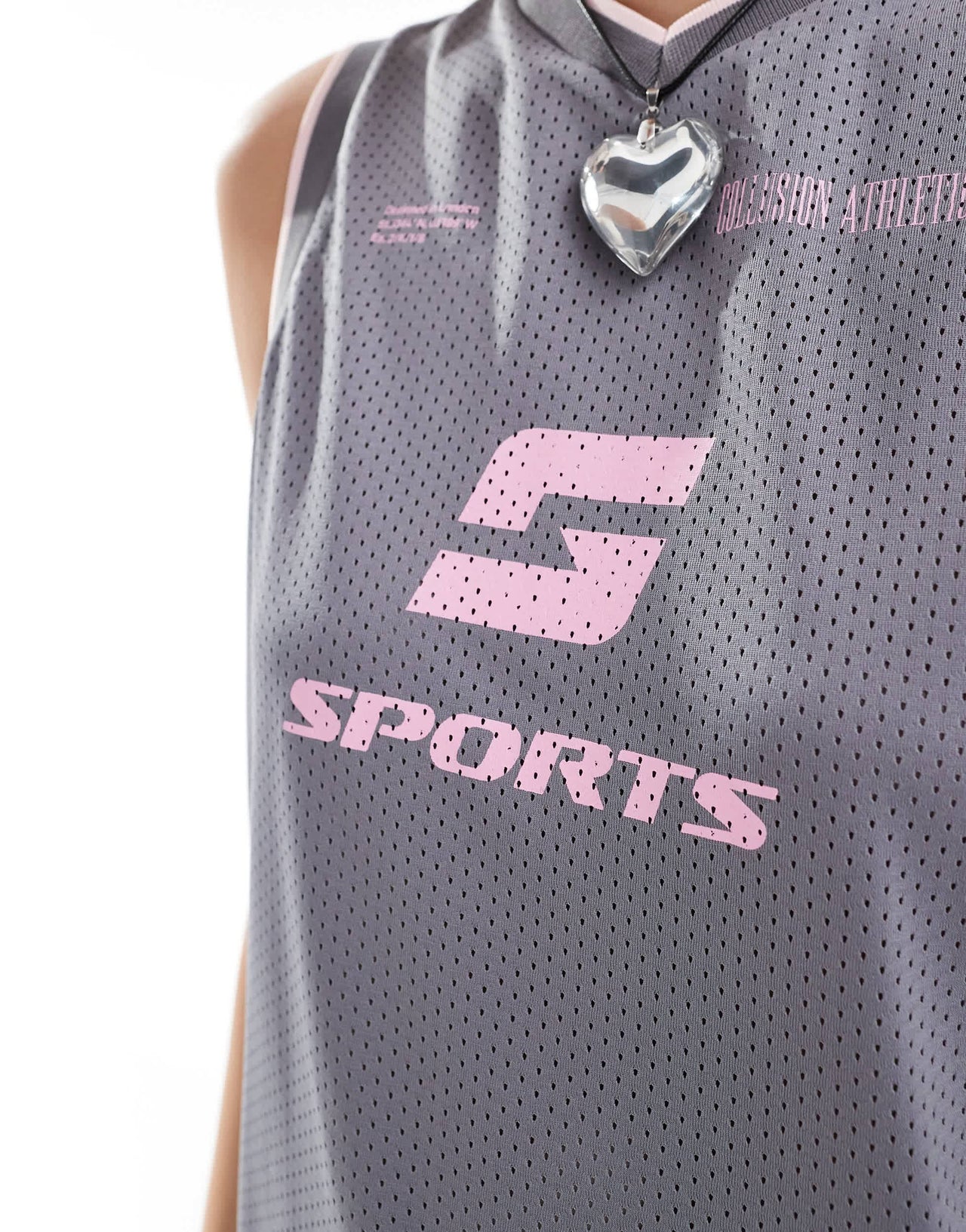 COLLUSION oversized sports v neck vest in grey