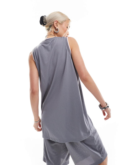 COLLUSION oversized sports v neck vest in grey