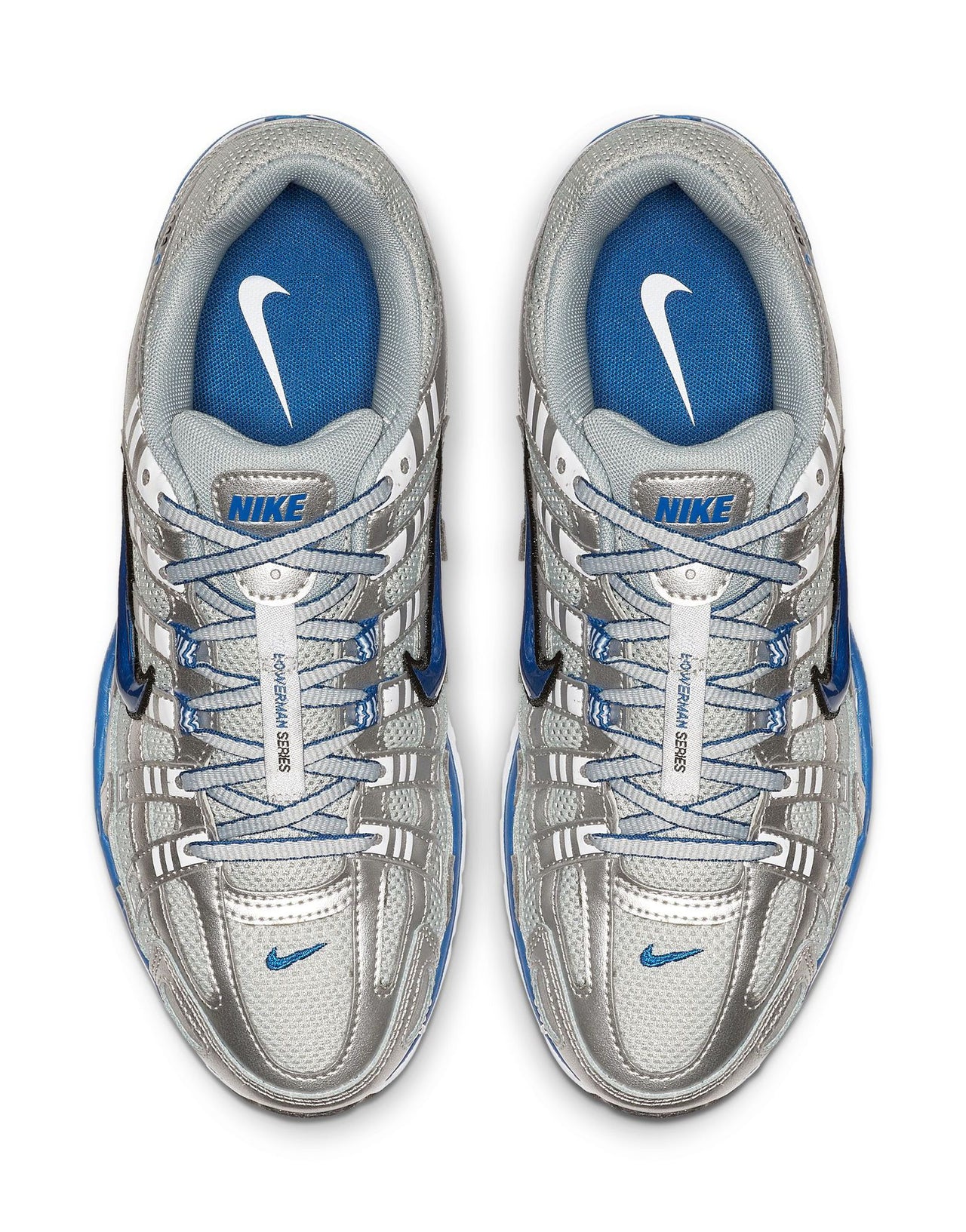 Nike P-6000 trainers in silver and blue