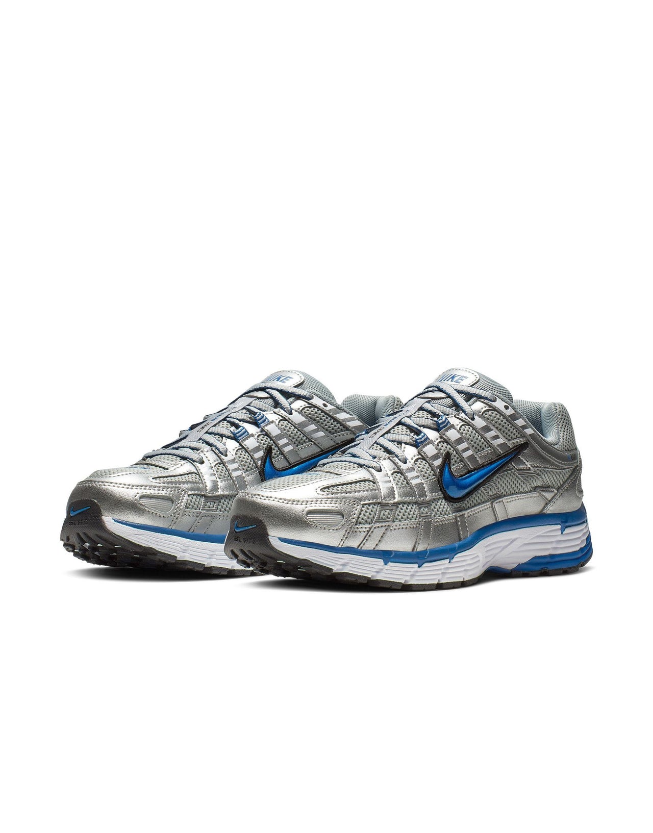 Nike P-6000 trainers in silver and blue