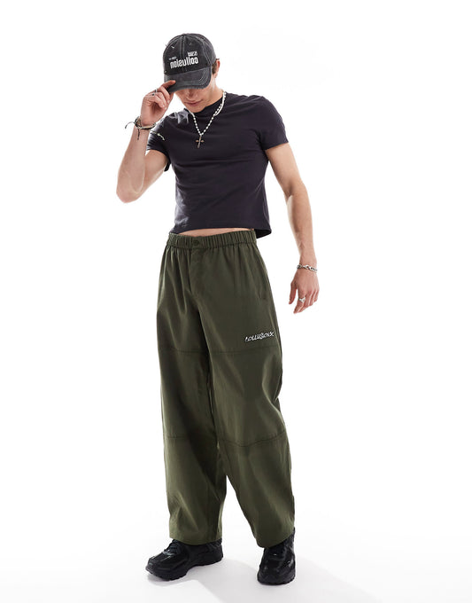 COLLUSION relaxed skate pant in khaki