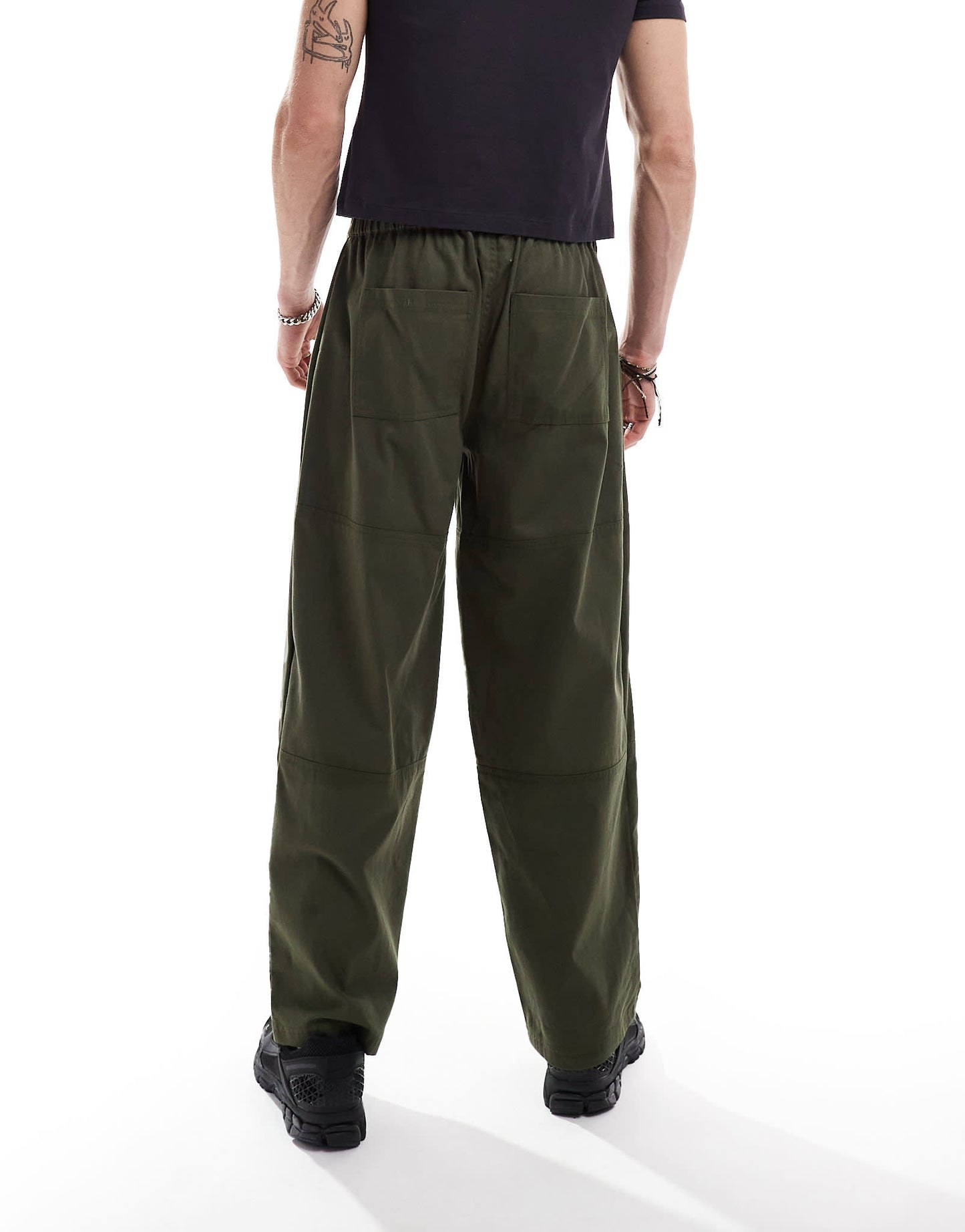 COLLUSION relaxed skate pant in khaki