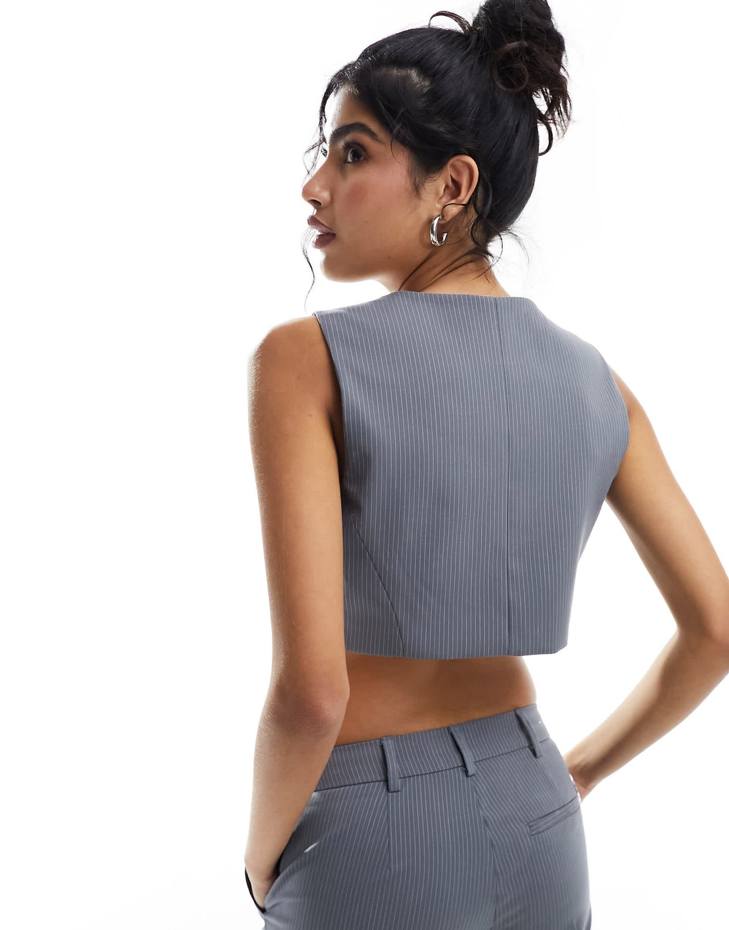 Bershka tailored waistcoat co-ord in grey