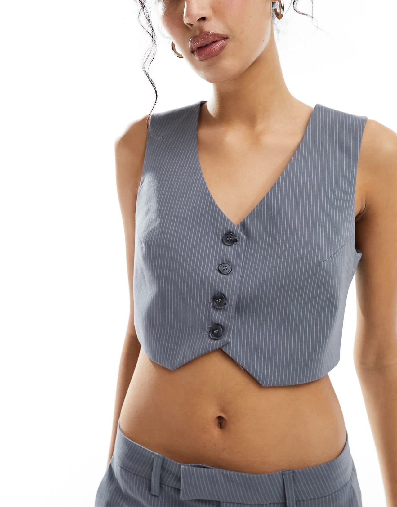 Bershka tailored waistcoat co-ord in grey