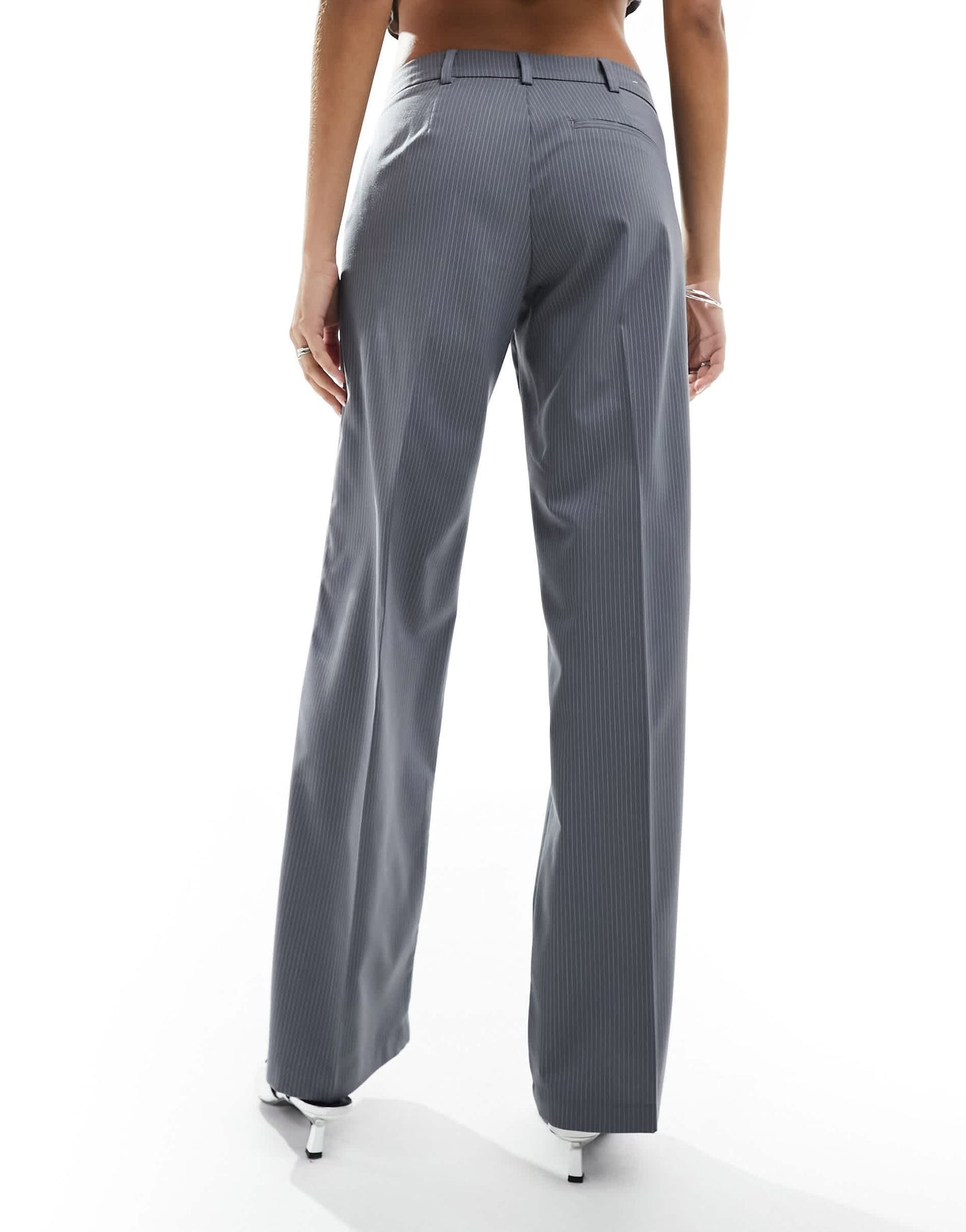 Bershka wide leg tailored trousers co-ord in grey