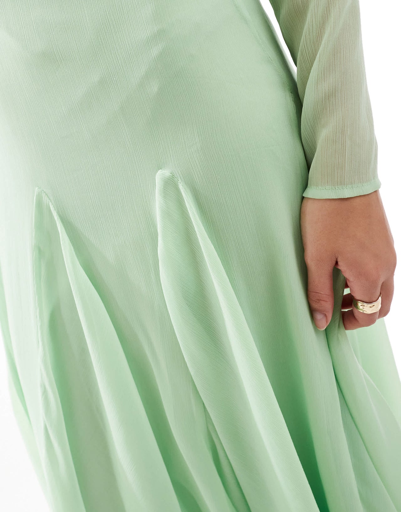 ASOS DESIGN sheer chiffon midaxi tent dress in sage green