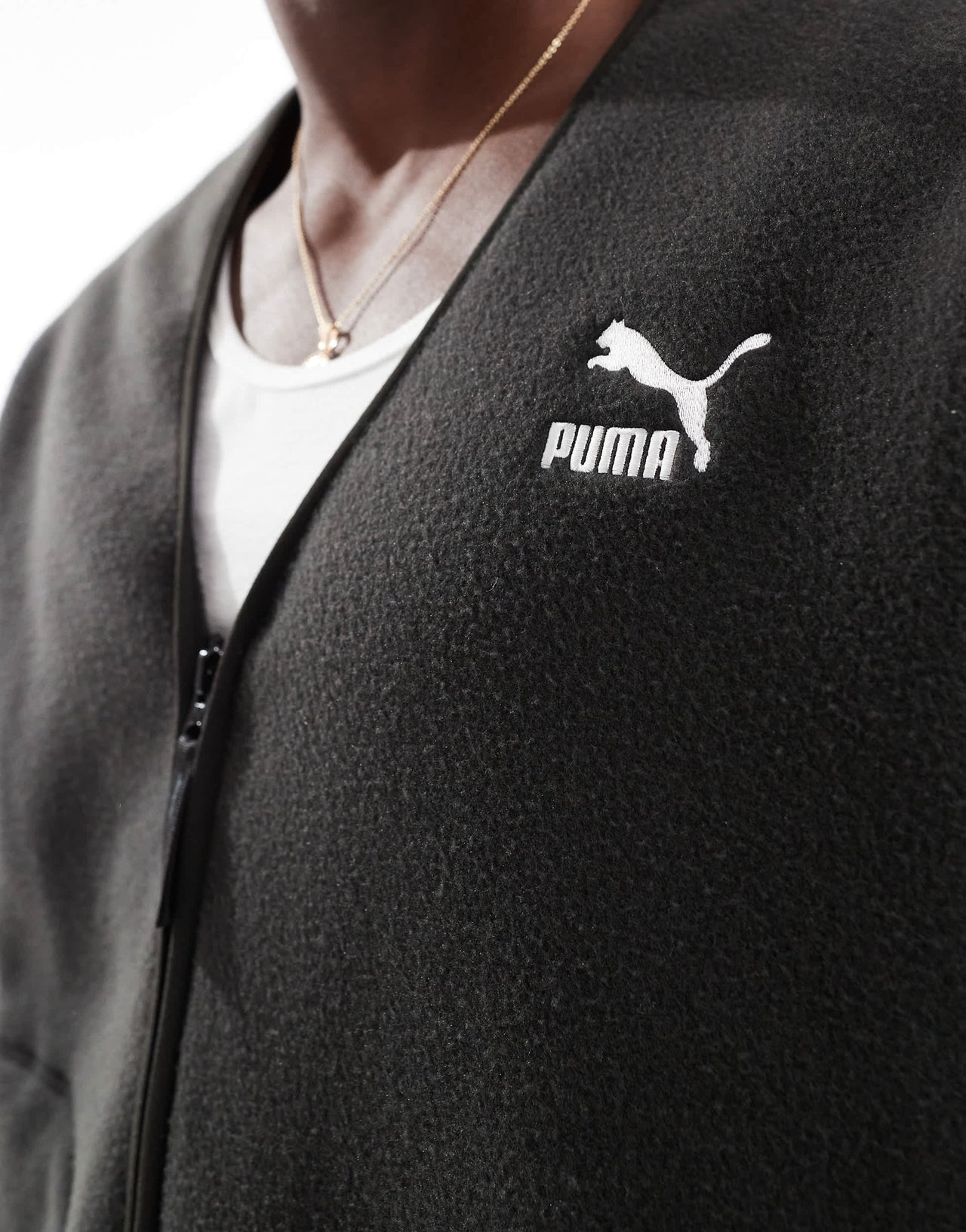Puma Classics fleece cardigan in black