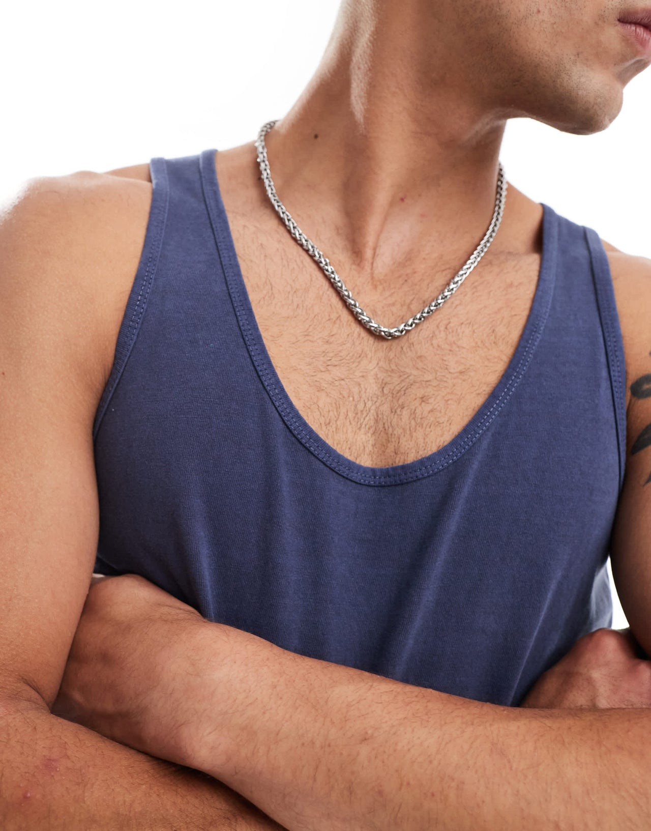 ASOS DESIGN pigment dye vest in navy